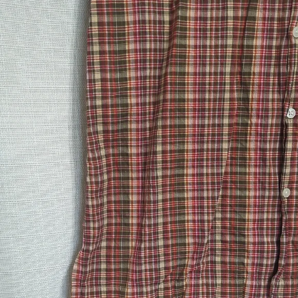 Ralph Lauren Jeans Co Button Shirt Men's Medium Brown Red Casual 100% Cotton - Picture 5 of 9
